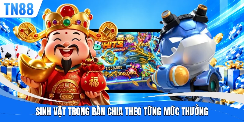 Sinh vật trong bàn chia theo từng mức thưởng